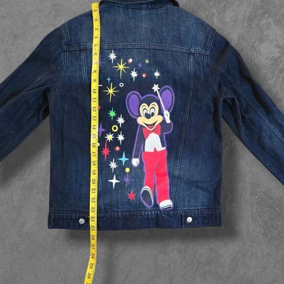 Disney Denim Jacket Adult Small Electrical Parade 50th Anniversary Mickey Mouse - Picture 7 of 8